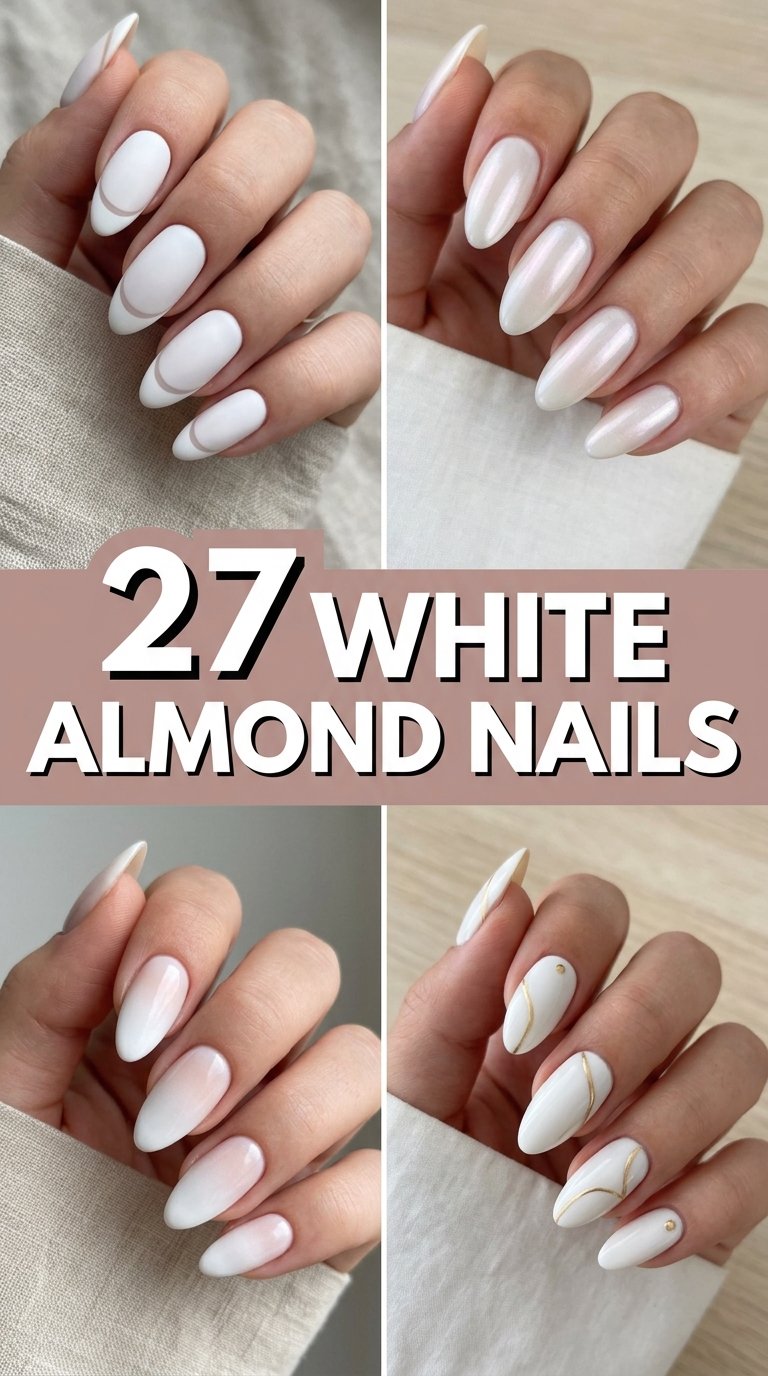 white almond nails