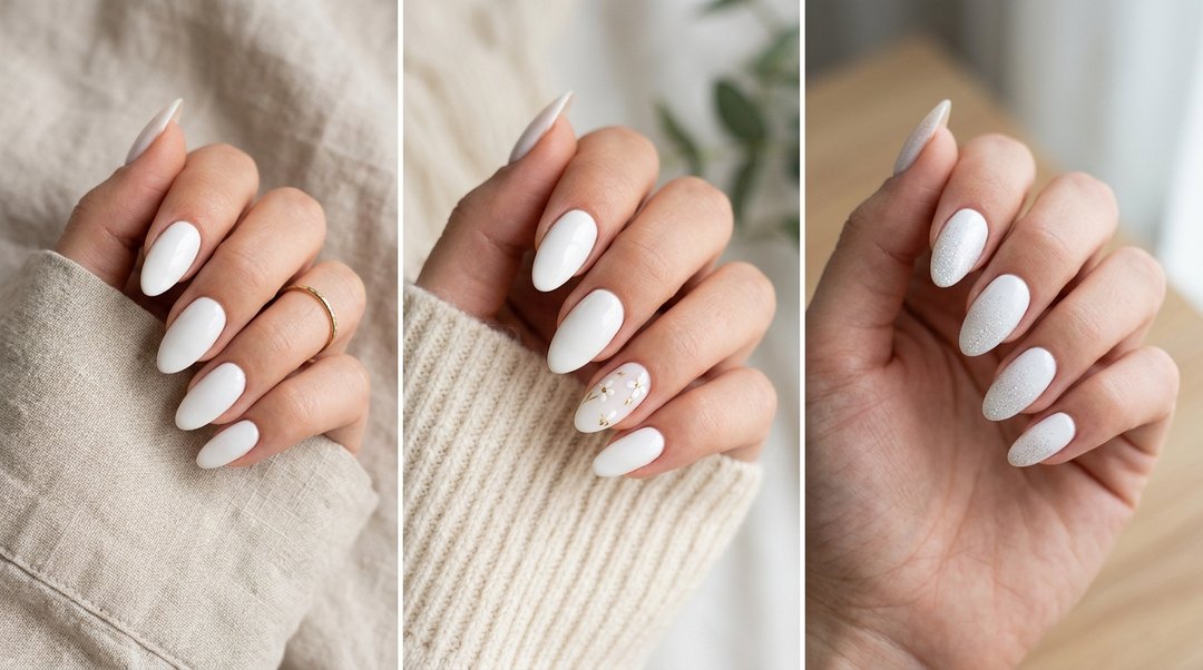 white almond nails