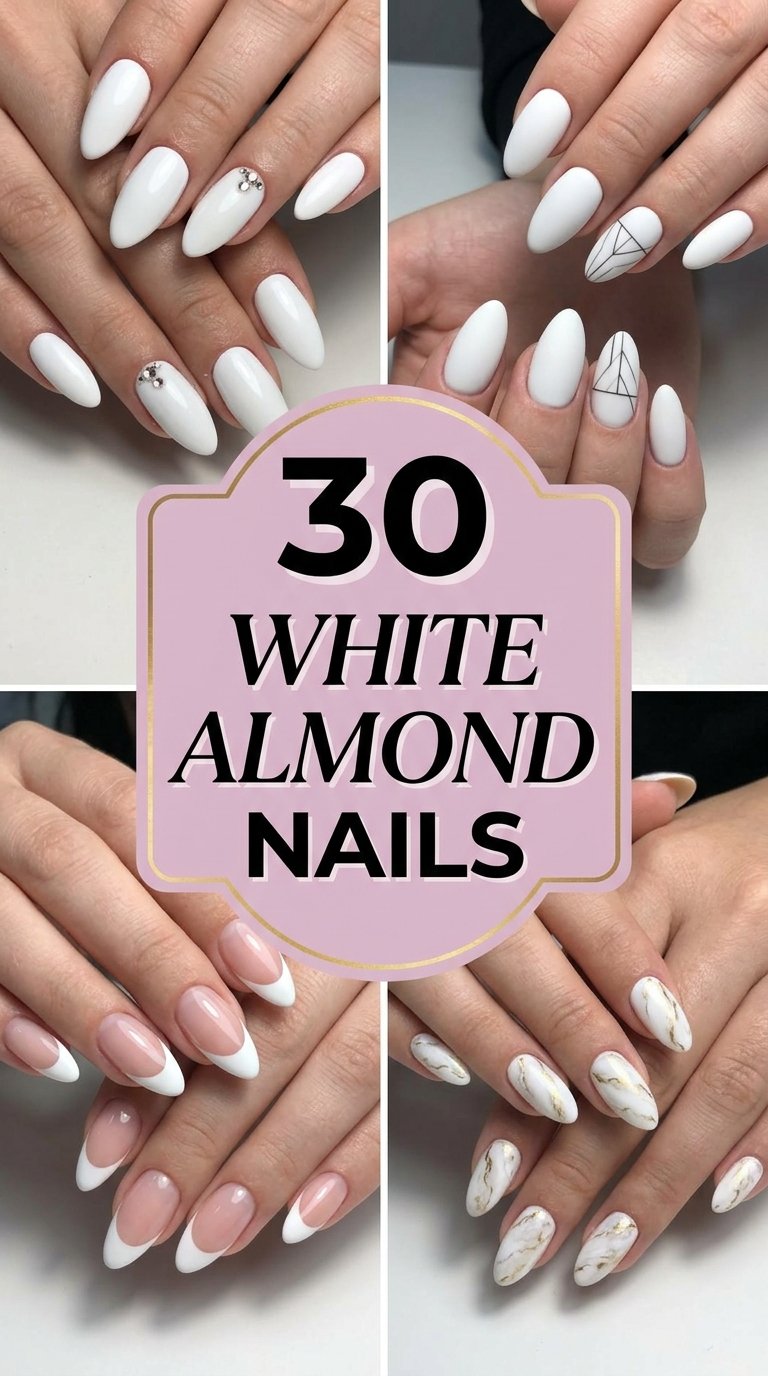 white almond nails