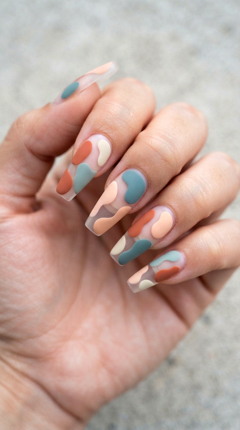 Abstract Blob Colorful Nails - 20 colorful nails