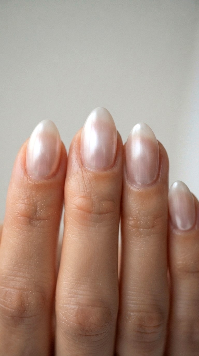 Blurred Aura White - 28 white nails