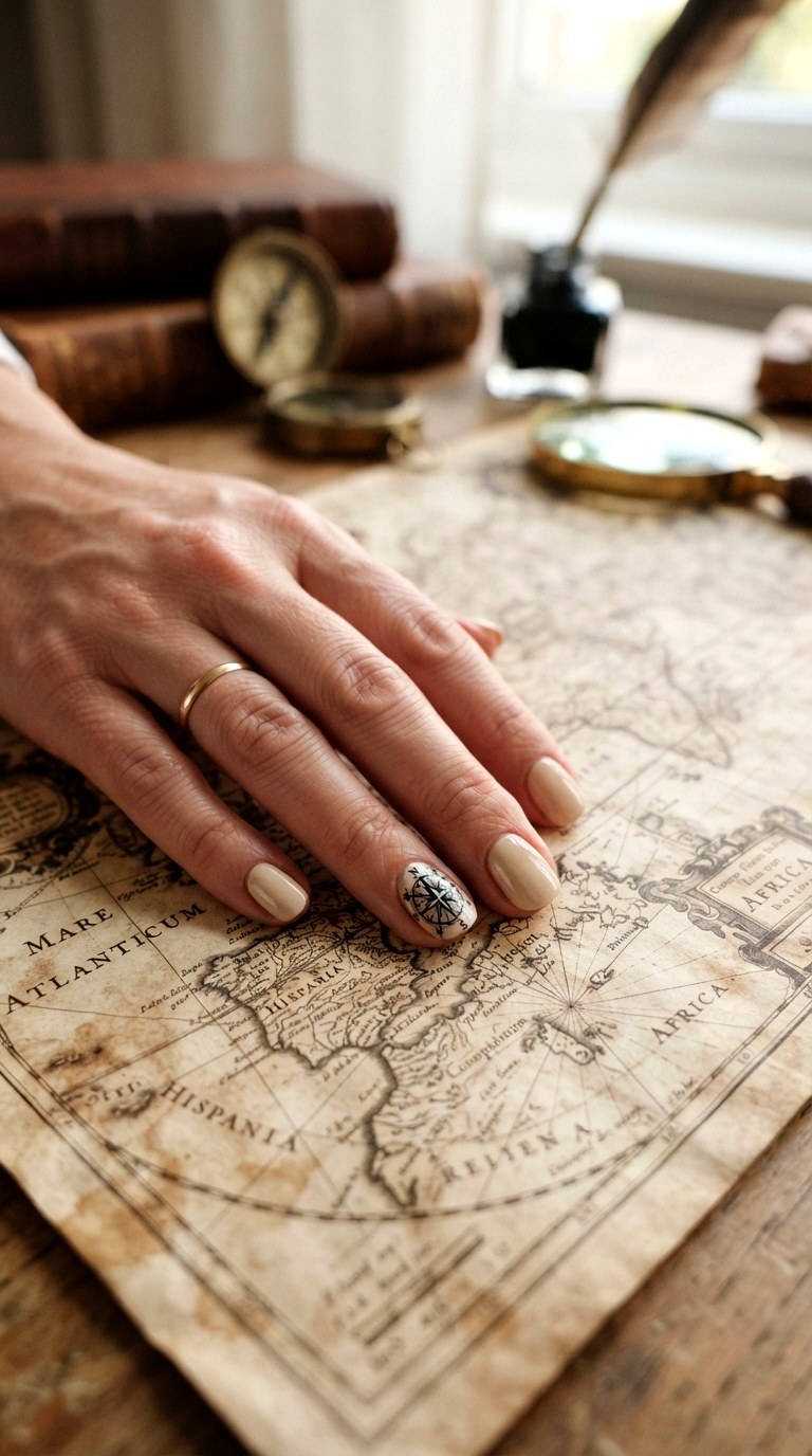 Compass Rose Nautical Nails - 30 nautical nails