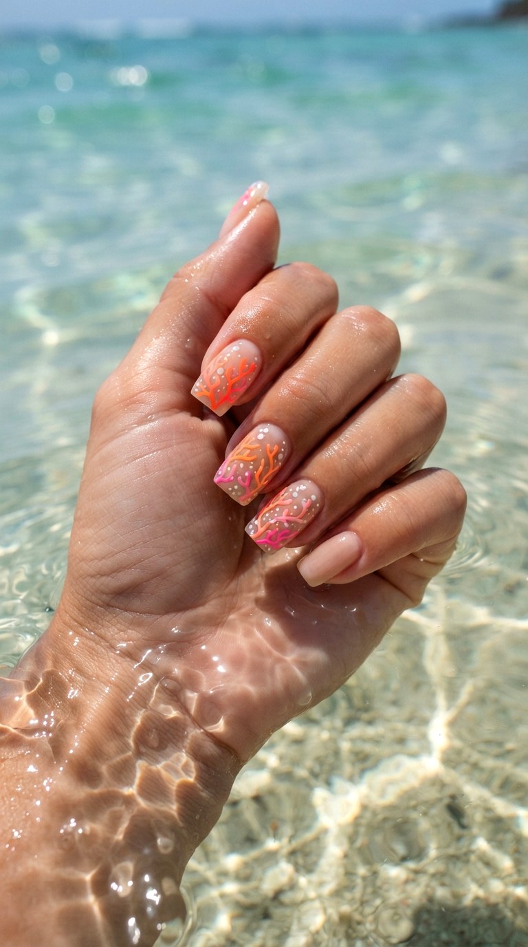 Coral Reef Nautical Nails - 30 nautical nails