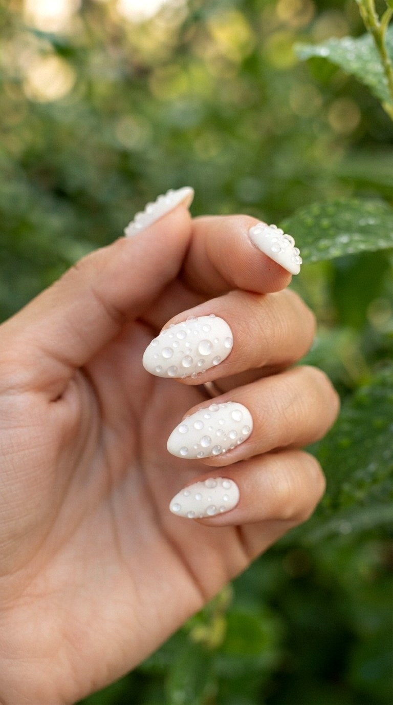 Dimensional Bubble Texture - 28 white nails