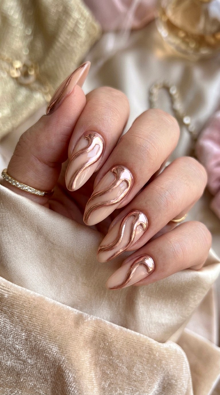 Draped Mannequin Summer Striped Nails - 23 summer striped nails