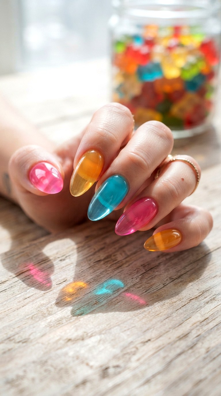 Jelly Bean Colorful Nails - 20 colorful nails