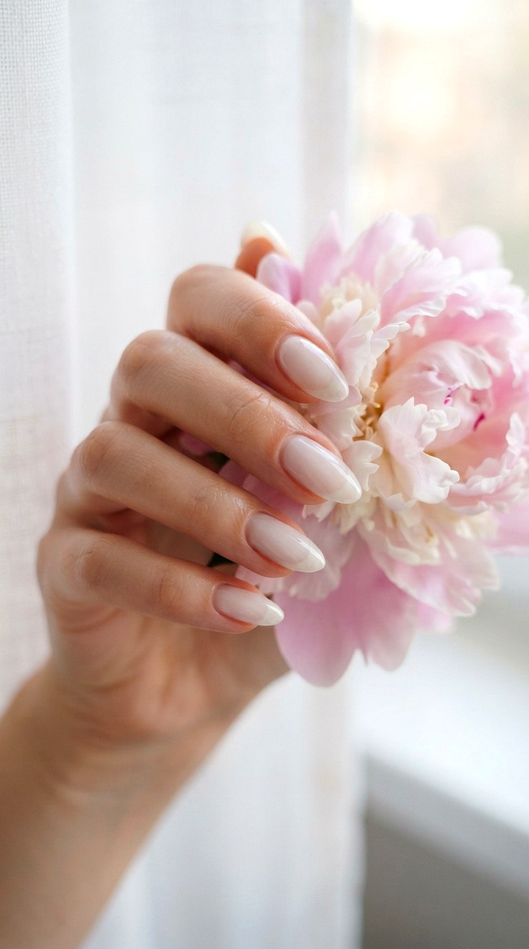 Milky Translucent White Almond Nails - 30 white almond nails