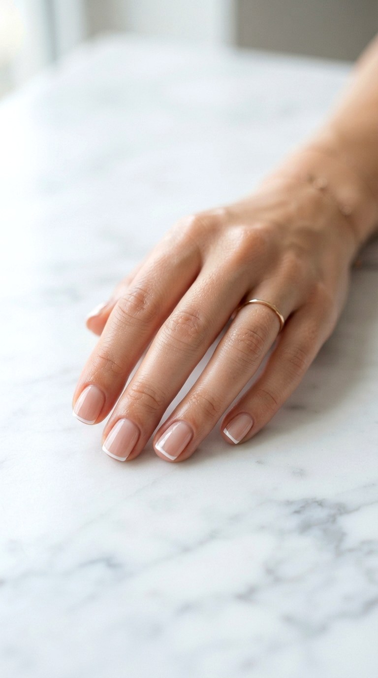 Minimal White Micro French - 28 white nails