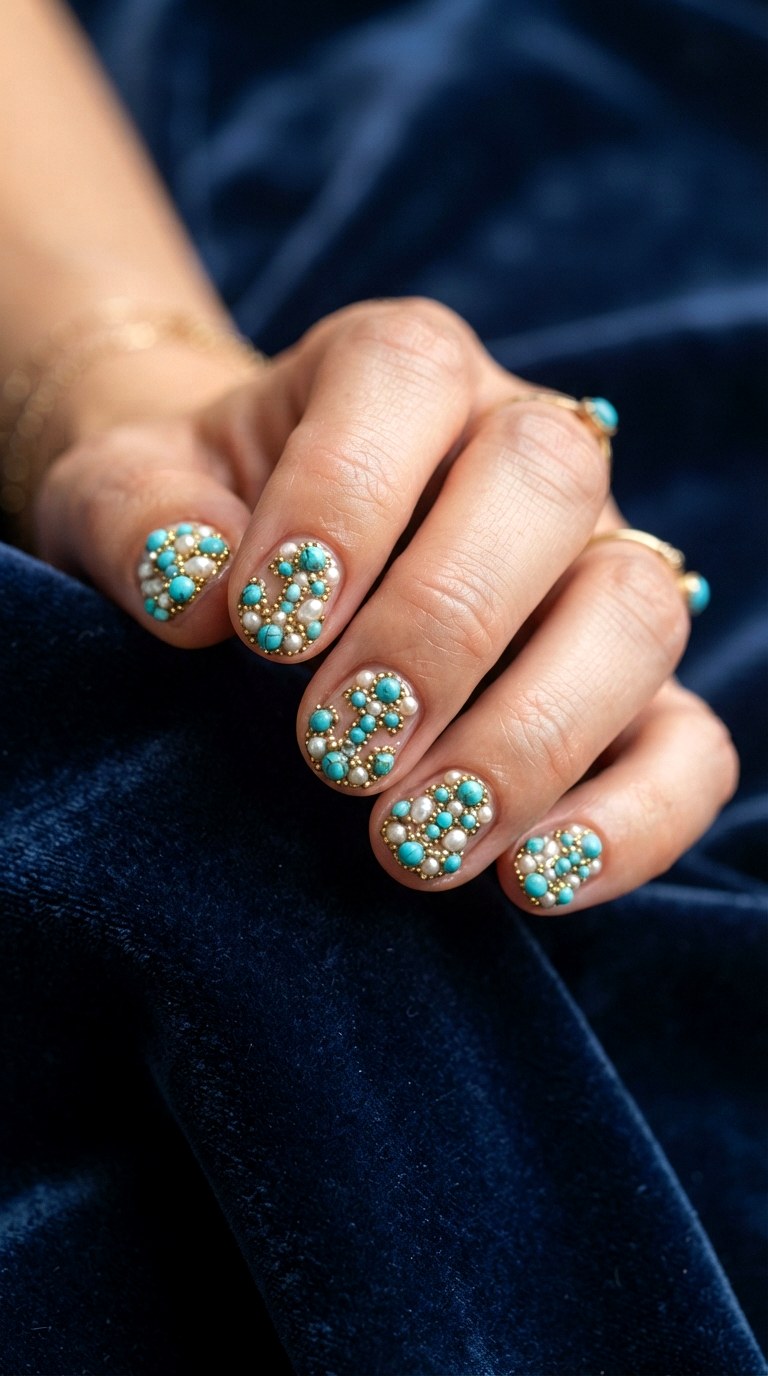 Nautical Jewels Embellished Nails - 30 nautical nails