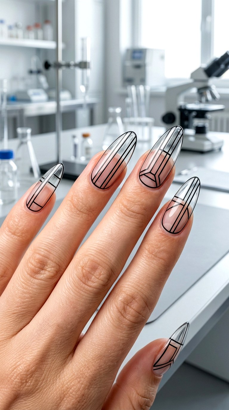 Outline Only Summer Striped Nails - 23 summer striped nails