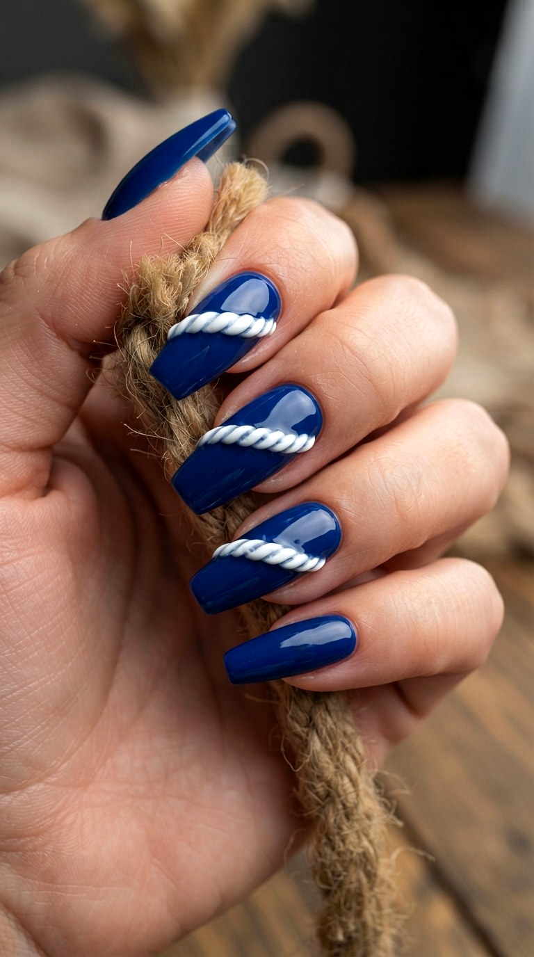 Rope Detail Nautical Nails - 30 nautical nails