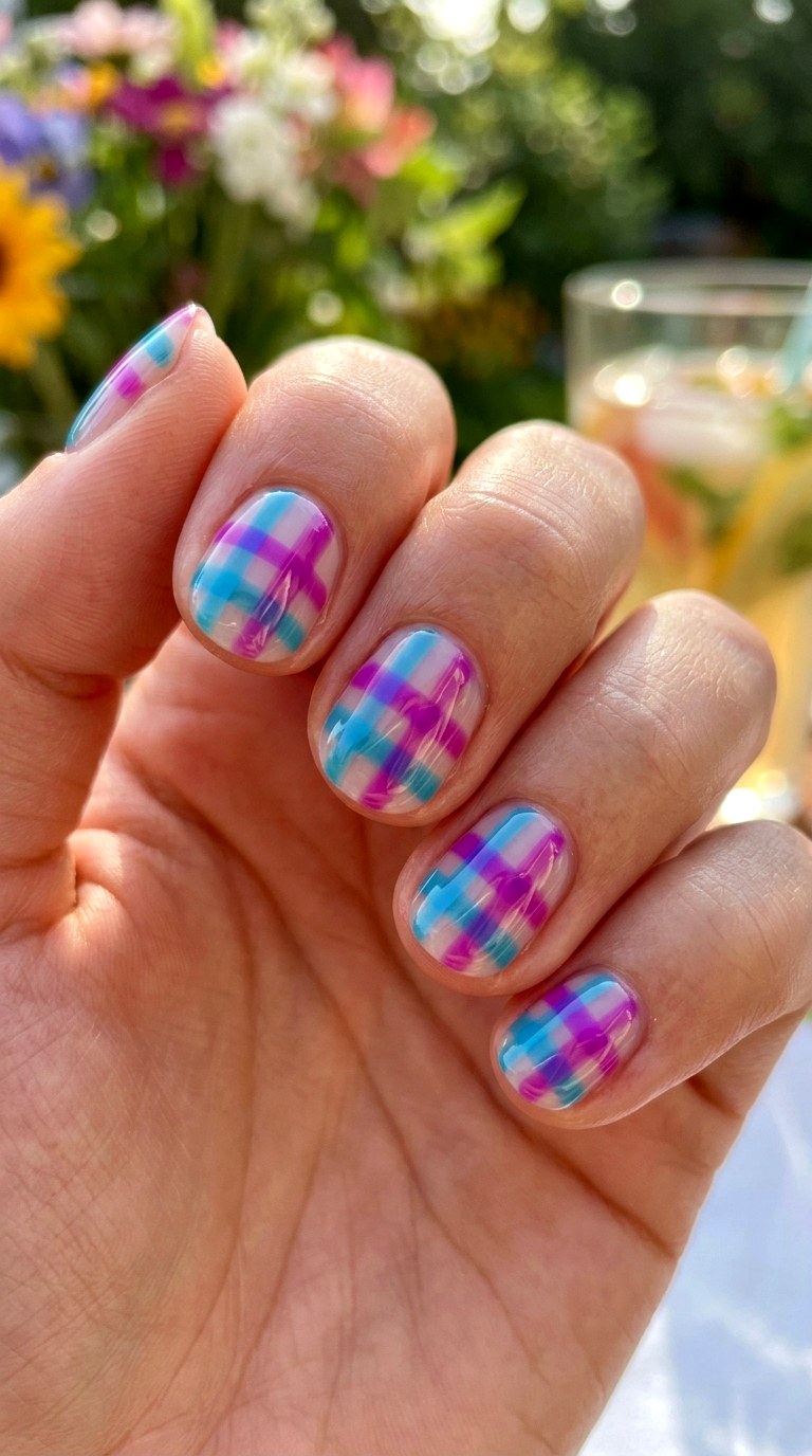 Translucent Jelly Summer Striped Nails - 23 summer striped nails
