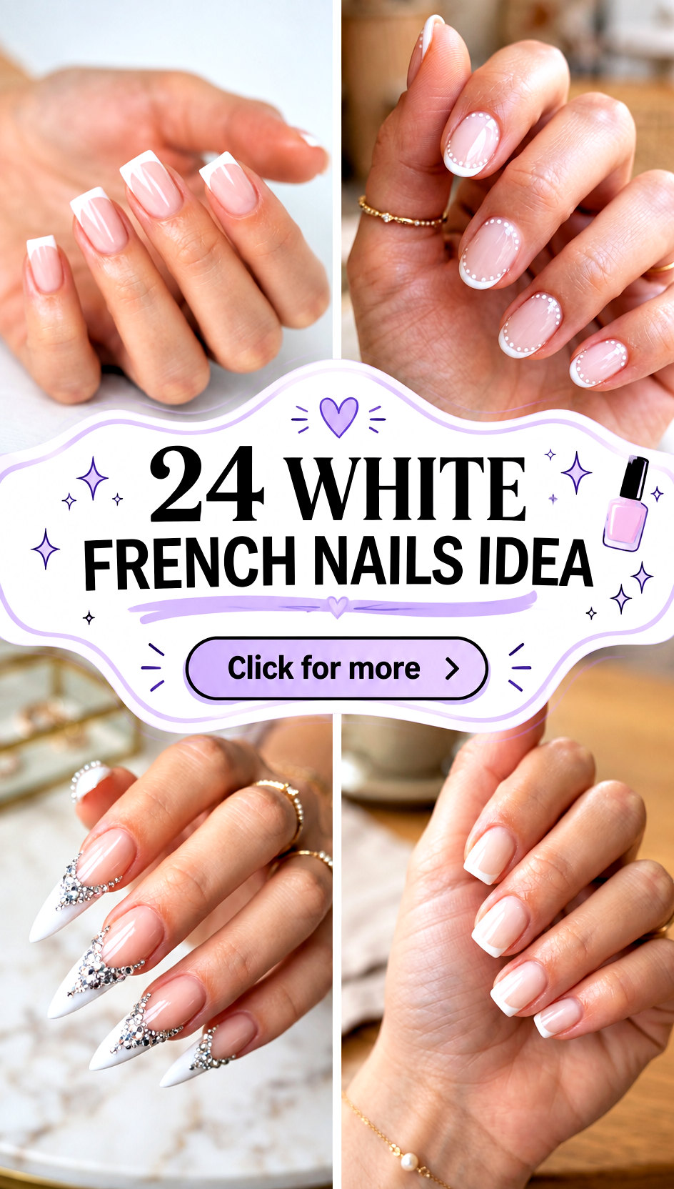 24 white French nails idea - 24 white French nails idea