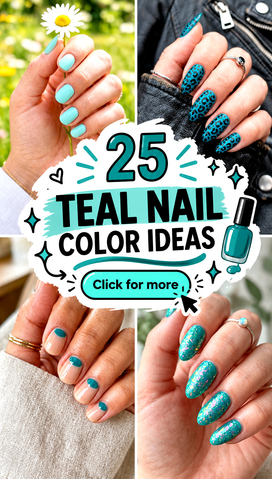 25 Teal Nail Color Ideas - 25 Teal Nail Color Ideas