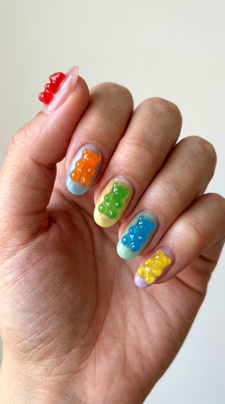 D Gummy Bear Charms for Maximum Dimension - 25 gummy nail art