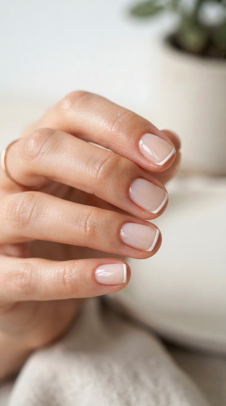 Chic Micro White French Nails - 24 white French nails idea