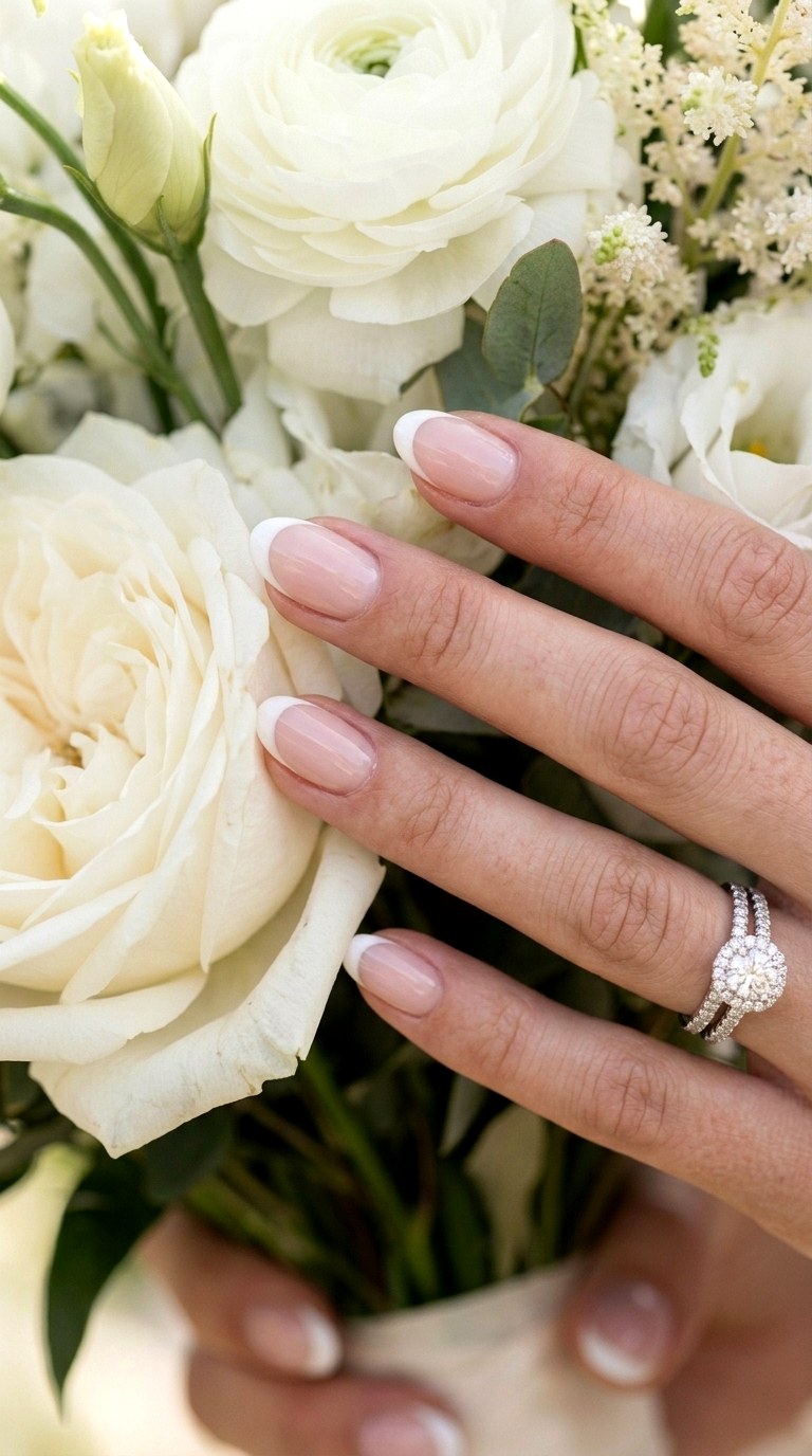 Classic French Manicure Modern Twist - 24 Wedding Nail Art Ideas