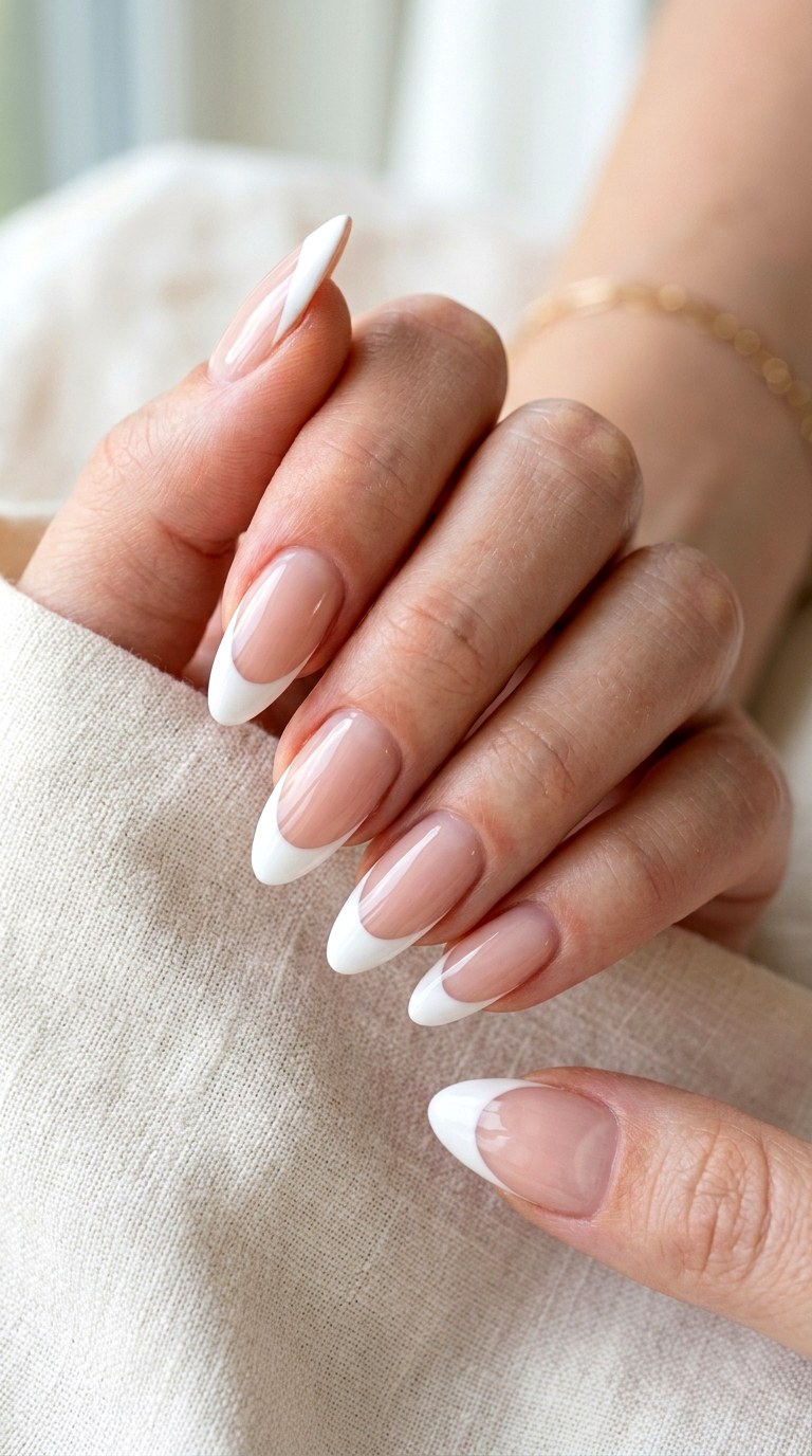 Classic White French Tip Design - 25 simple french tip nail art designs