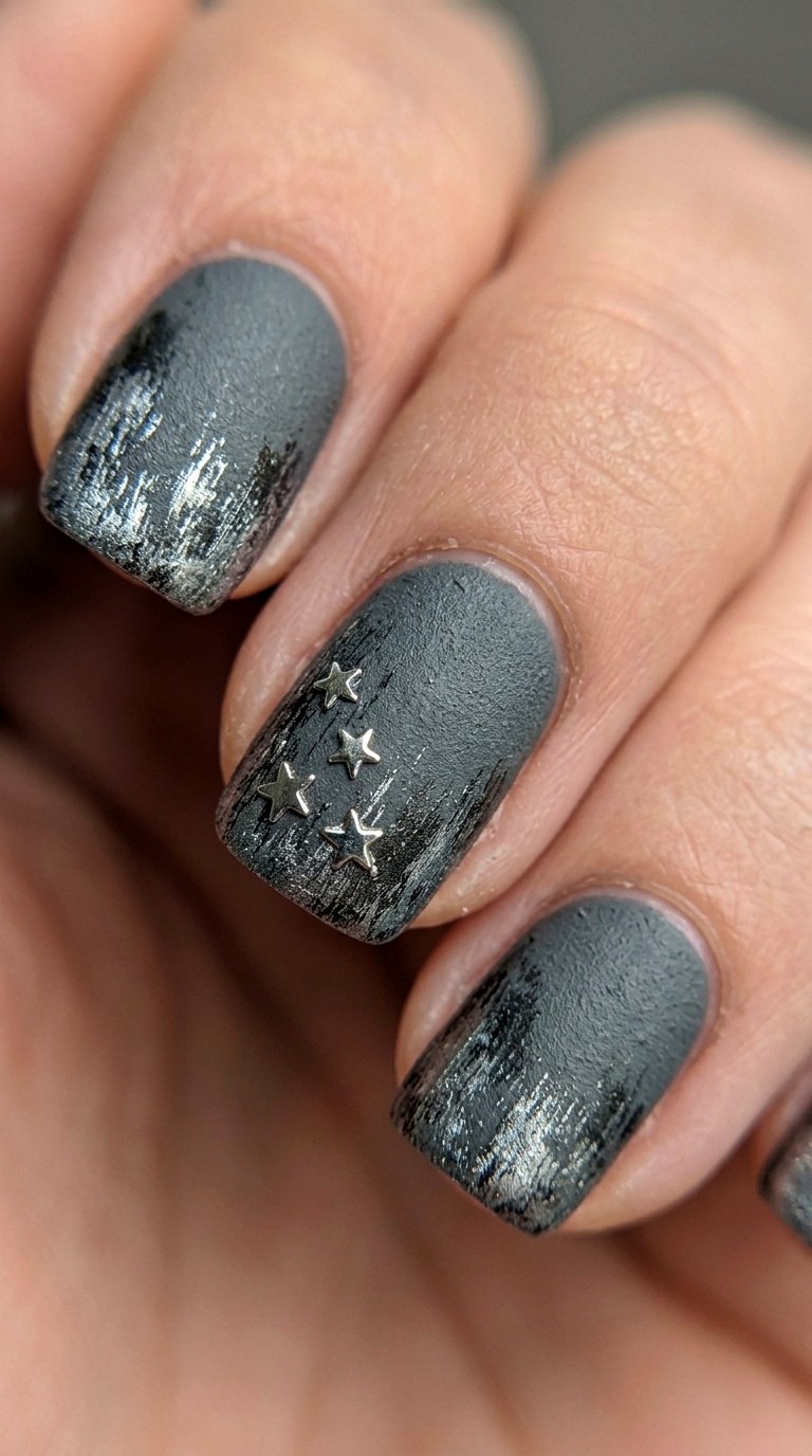 Edgy Grunge Smudge Art - 25 back day of school nail art ideas