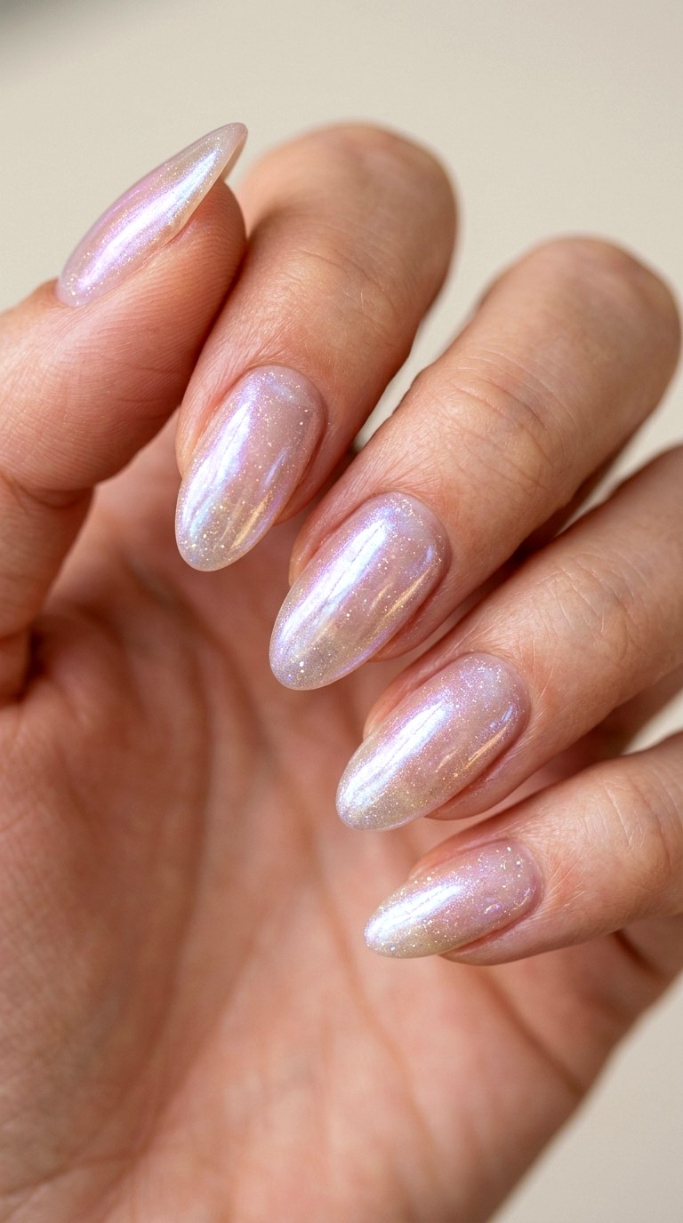 Gummy Nails with Iridescent Pearl Effects - 25 gummy nail art