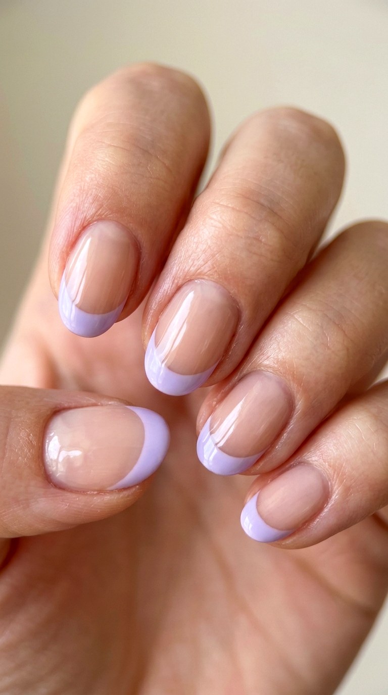 Lavender French Tip Design - 25 simple french tip nail art designs