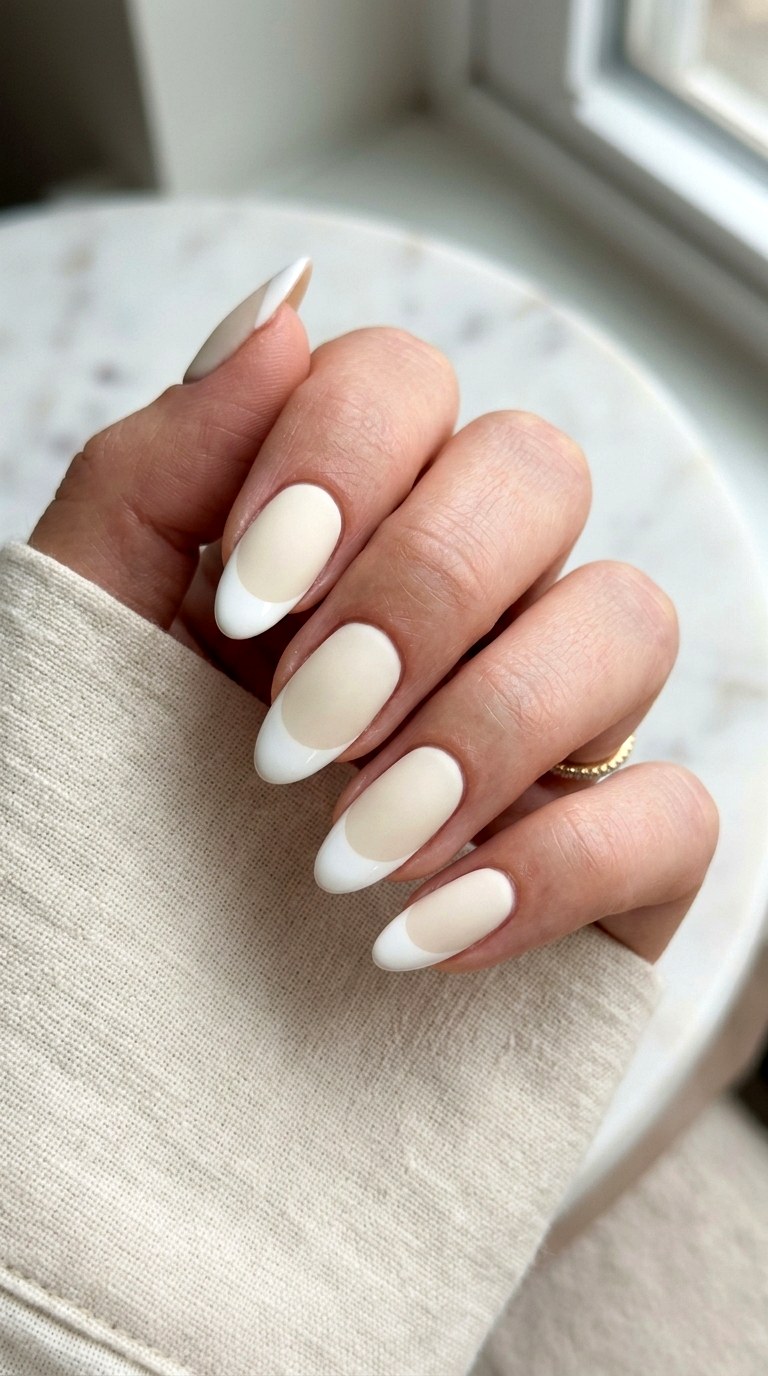 Matte Ivory With Glossy Accents - 24 Wedding Nail Art Ideas