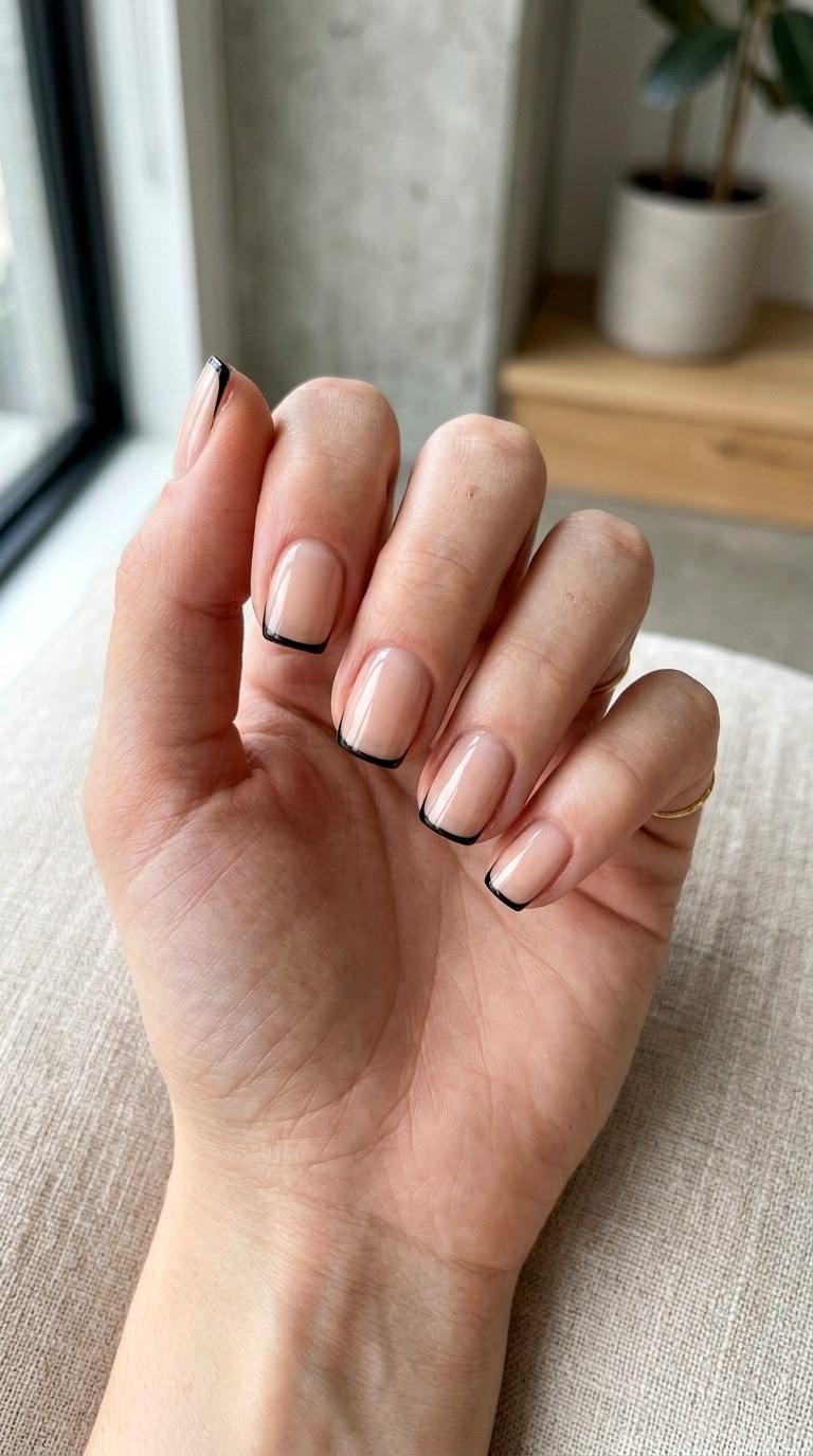 Micro French Outline Details - 25 Nail Art Design Ideas