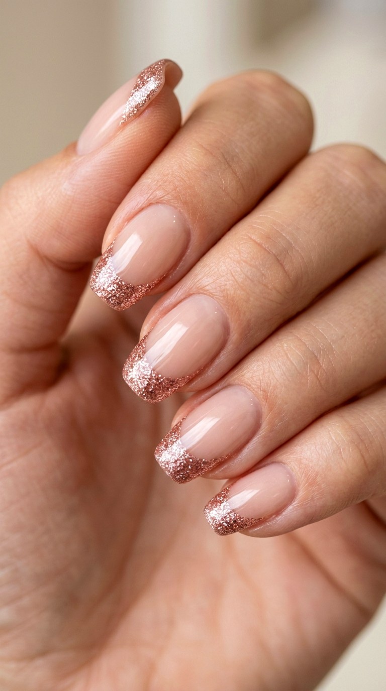 Micro Glitter French Tip Style - 25 simple french tip nail art designs