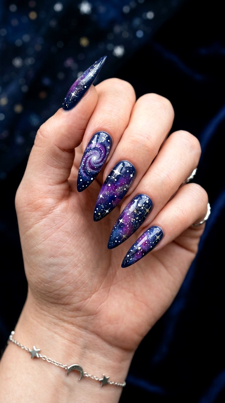 Milky Way Galaxy Nails - 25 Nail Art Design Ideas