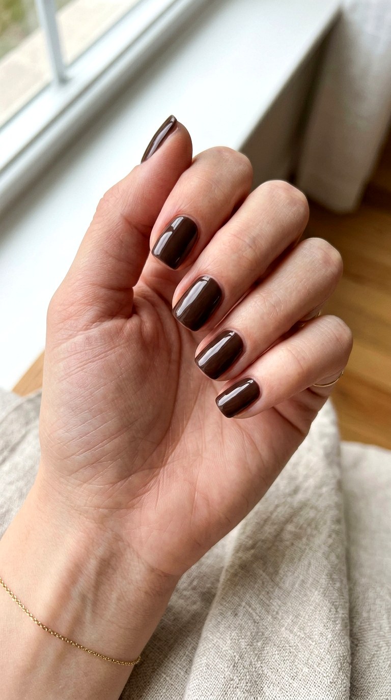 Mocha Mousse Solid Elegance - 25 Nail Art Design Ideas