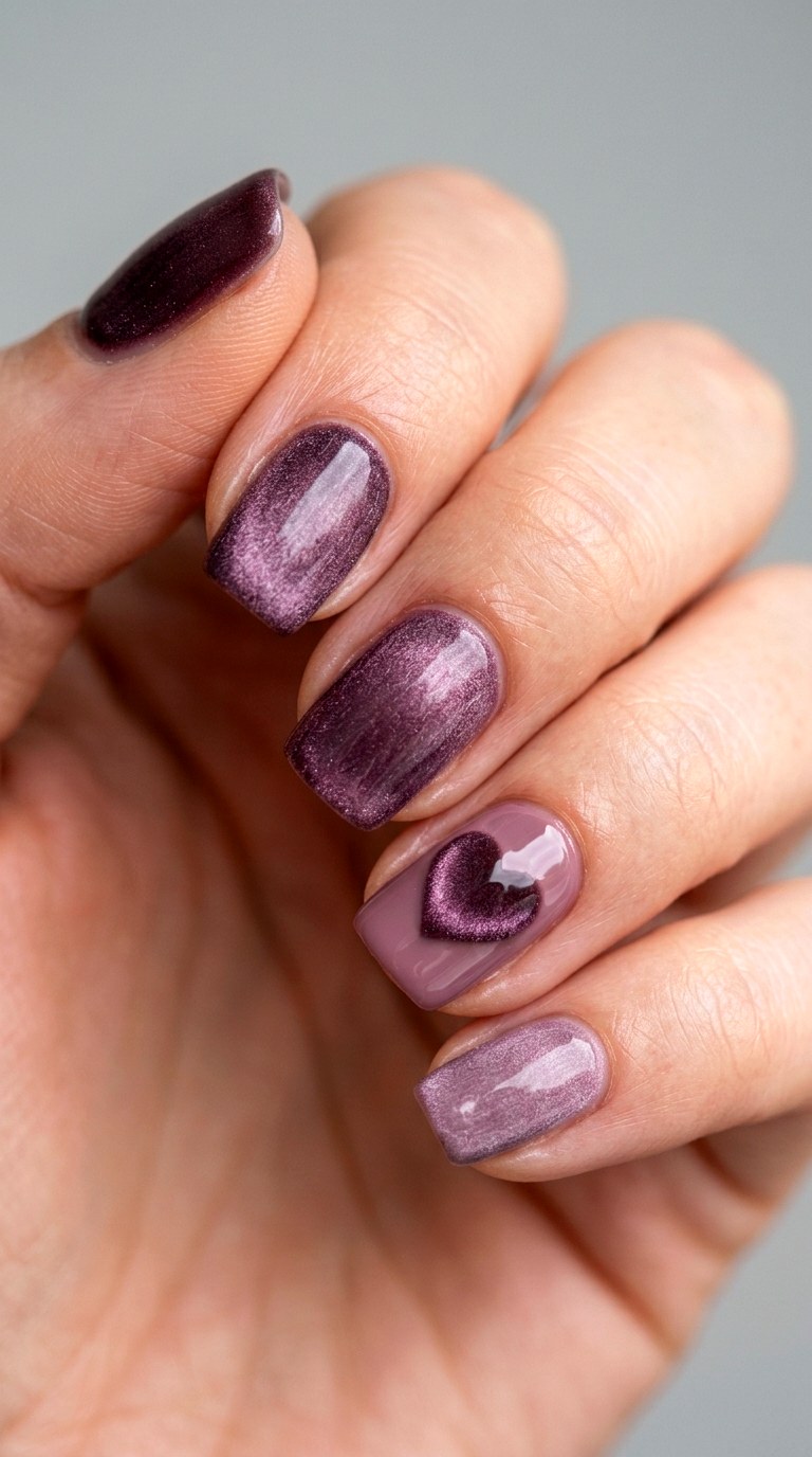Monochromatic Mauve Velvet - 25 back day of school nail art ideas