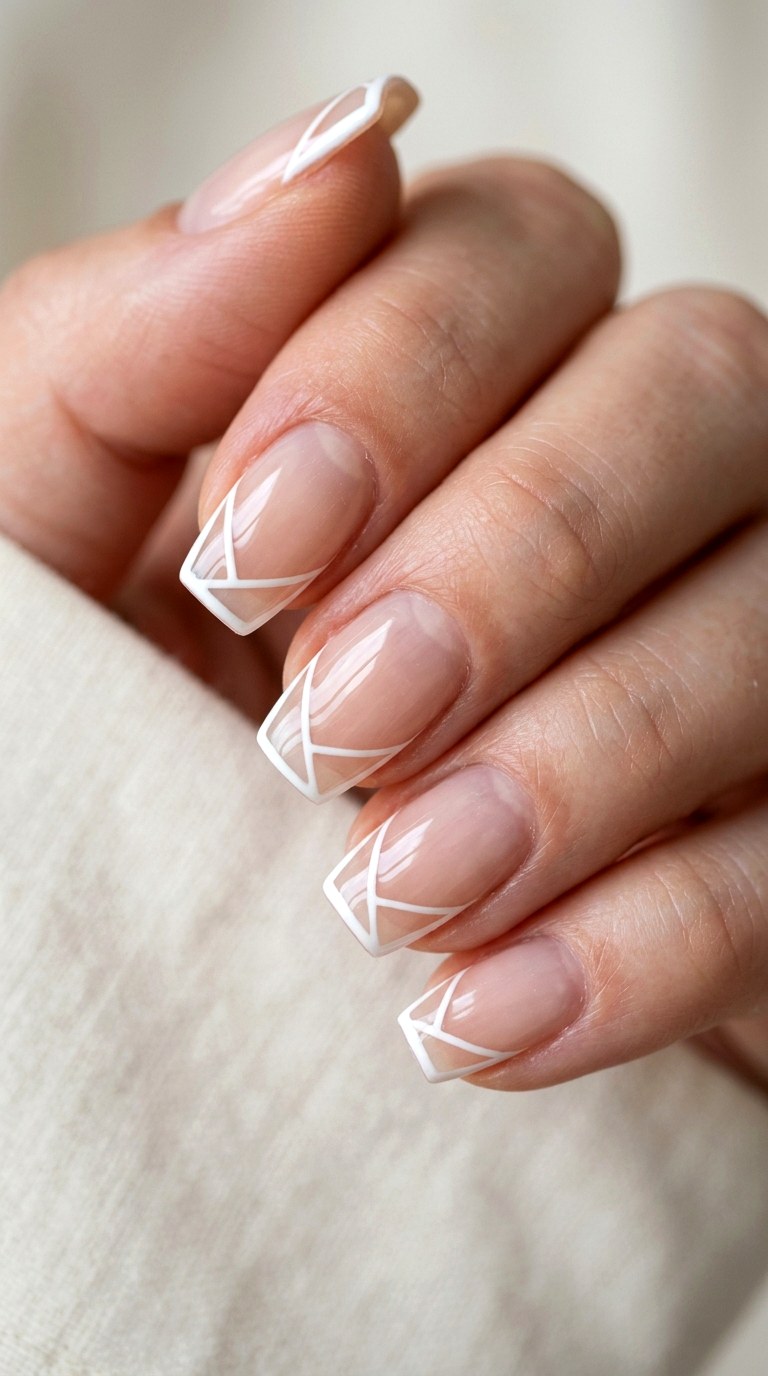 Negative Space French Tip Art - 25 simple french tip nail art designs