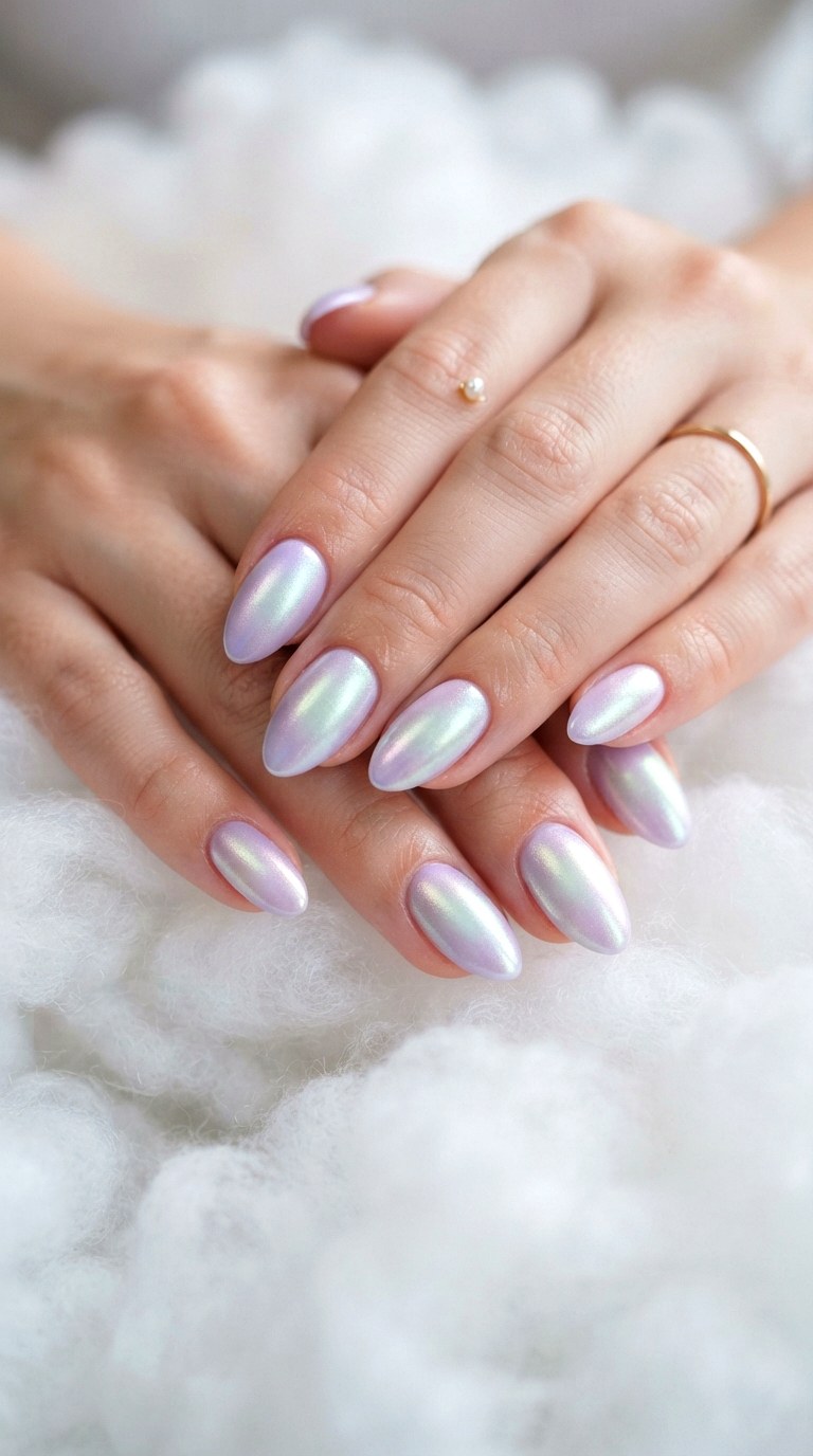Pastel Aura Glazed Almond Nails - 25 Summer Almond Nail Designs