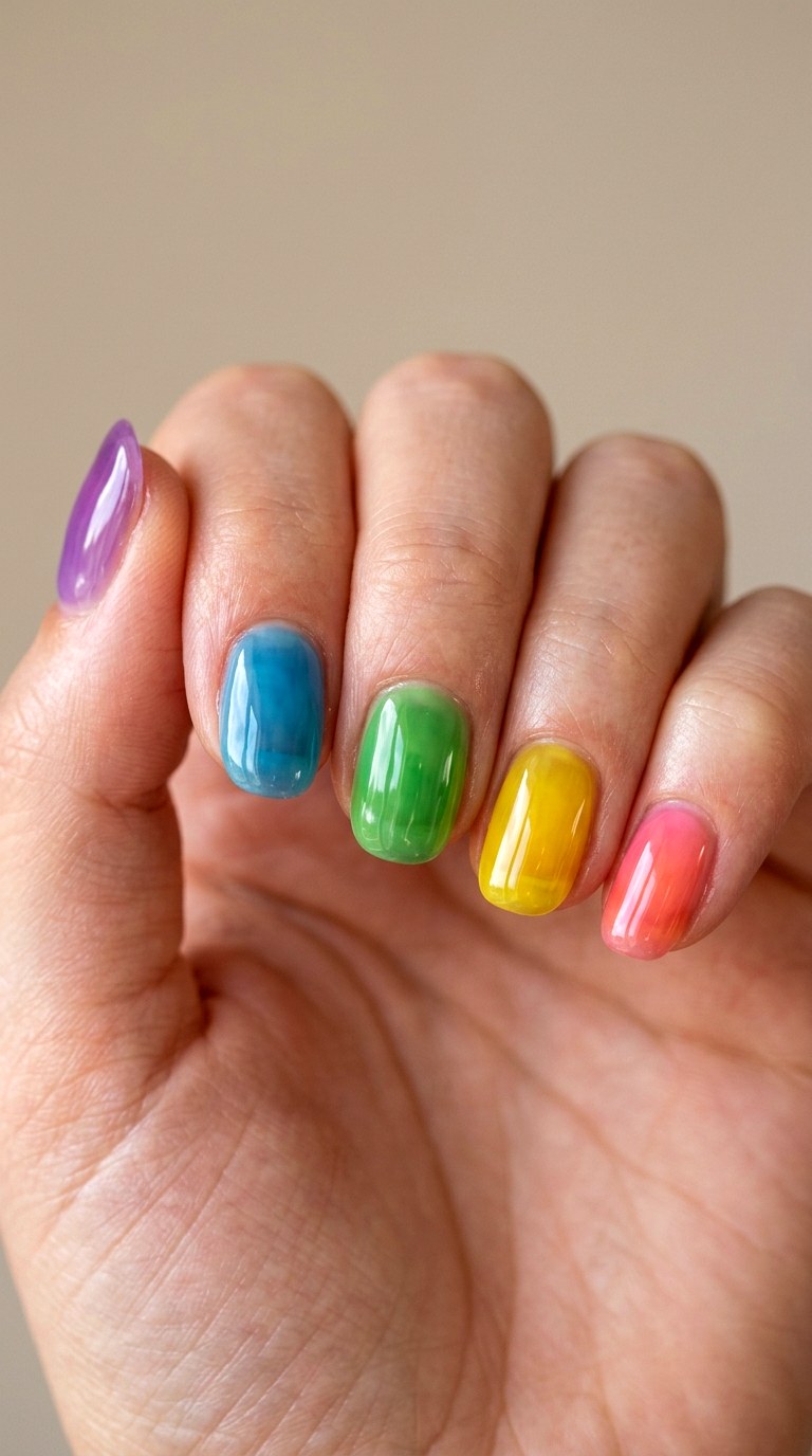 Rainbow Gummy Nails Featuring Every Candy Color - 25 gummy nail art