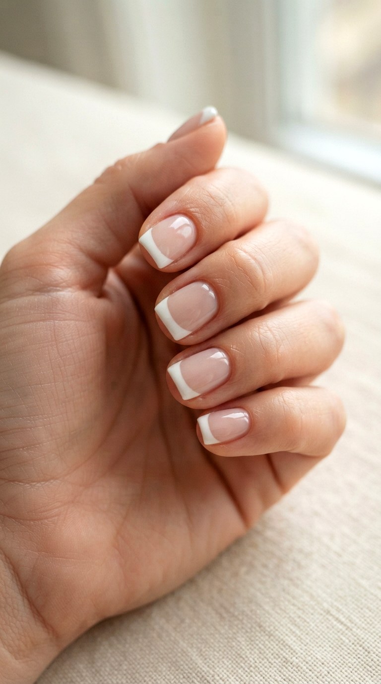 Short Square White French Nails - 24 white French nails idea