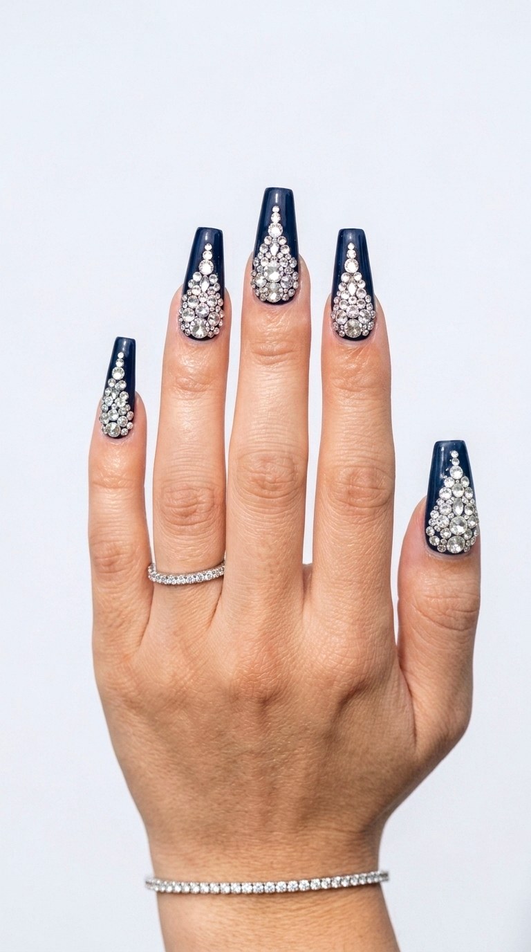 Swarovski Crystal Clusters - 25 Nail Art Design Ideas