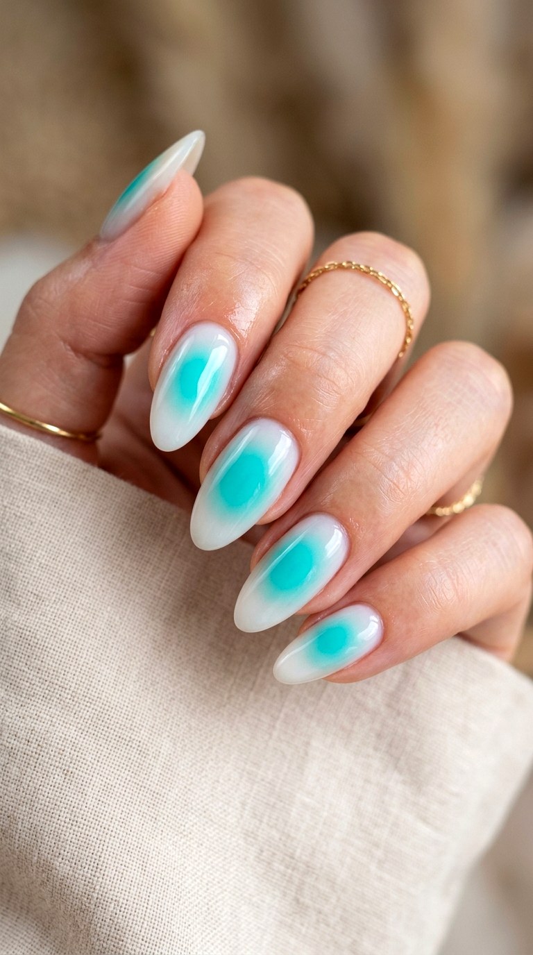 Teal Aura Nail Art - 25 Teal Nail Color Ideas