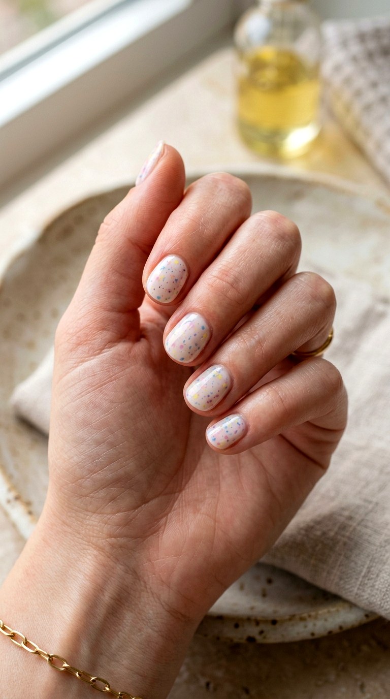 Terrazzo Speckled Nail Art - 25 Nail Art Design Ideas