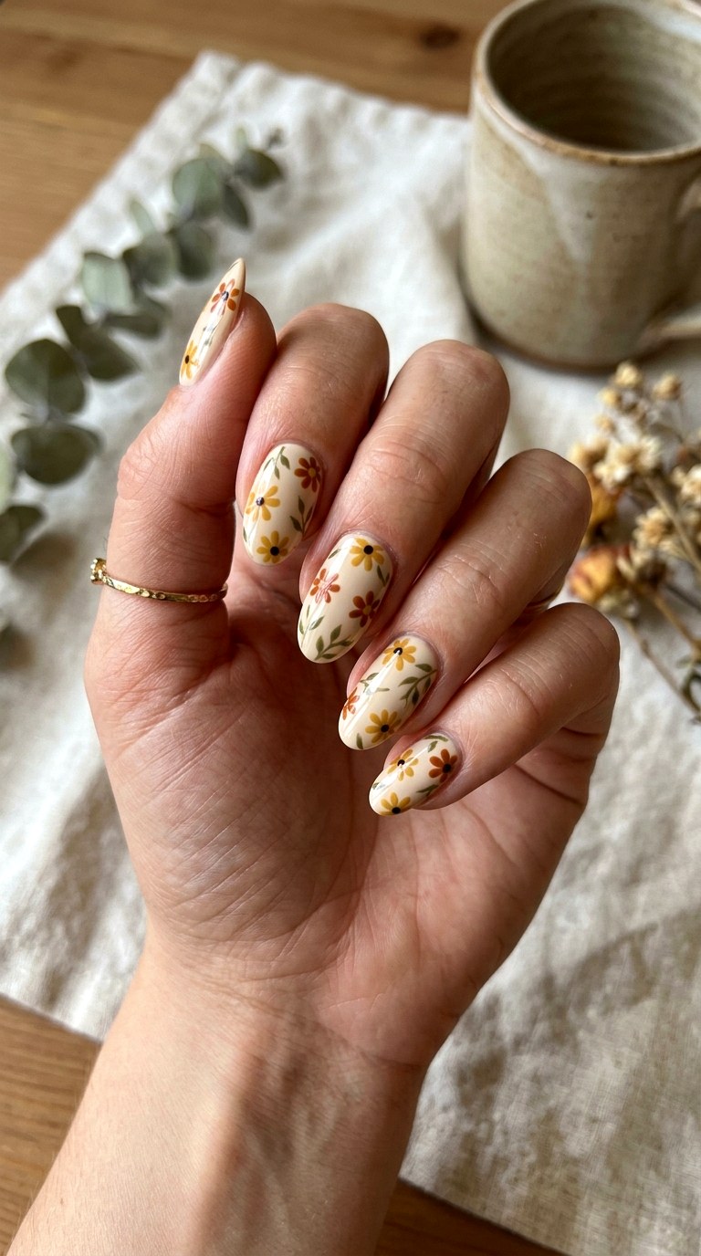 Vintage Floral Retro Patterns - 25 Nail Art Design Ideas