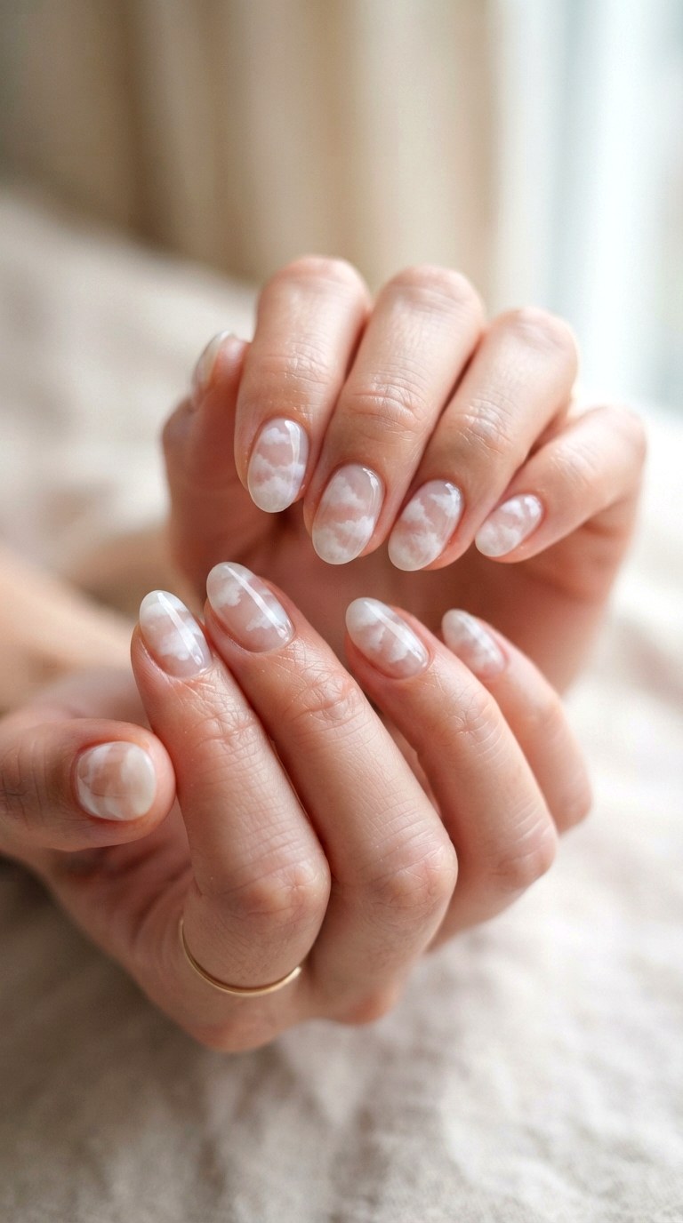 White Cloud Nails for Ethereal Softness - 25 white nail inspo