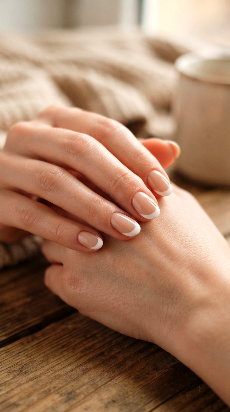 White Crescent French Nails for Cozy Charm - 25 white nail inspo