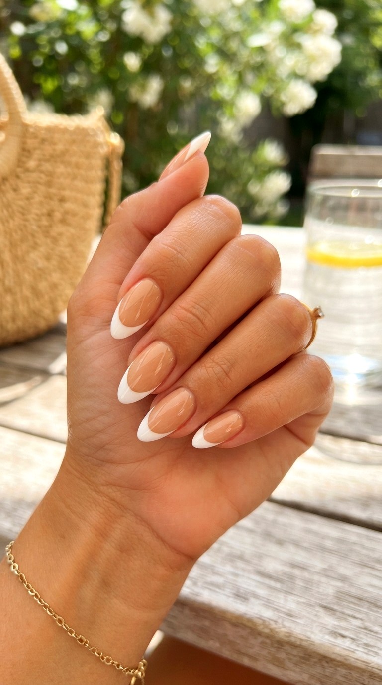 White French Nails for Summer - 24 white French nails idea