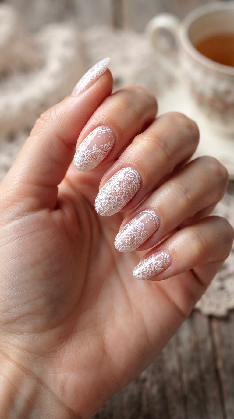 White Lace Nails for Intricate Elegance - 25 white nail inspo