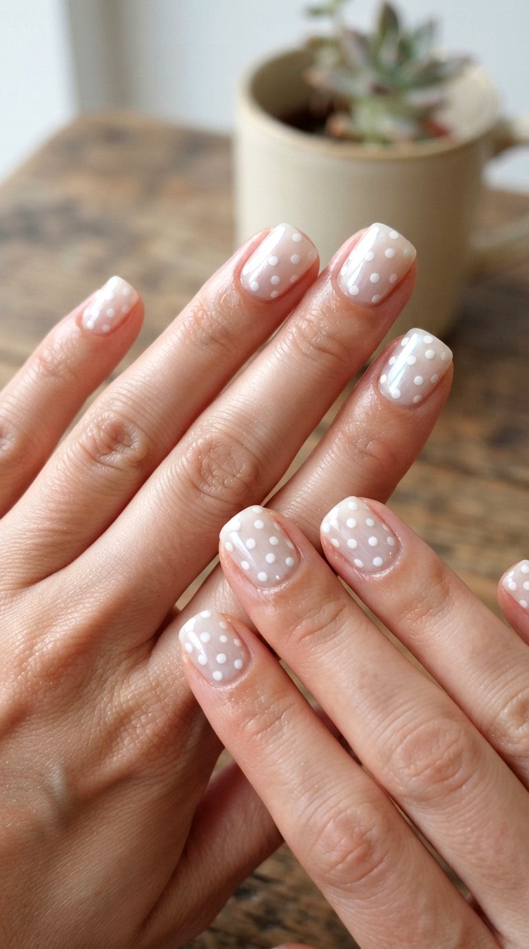 White Polka Dots for Whimsical Charm - 25 white nail inspo
