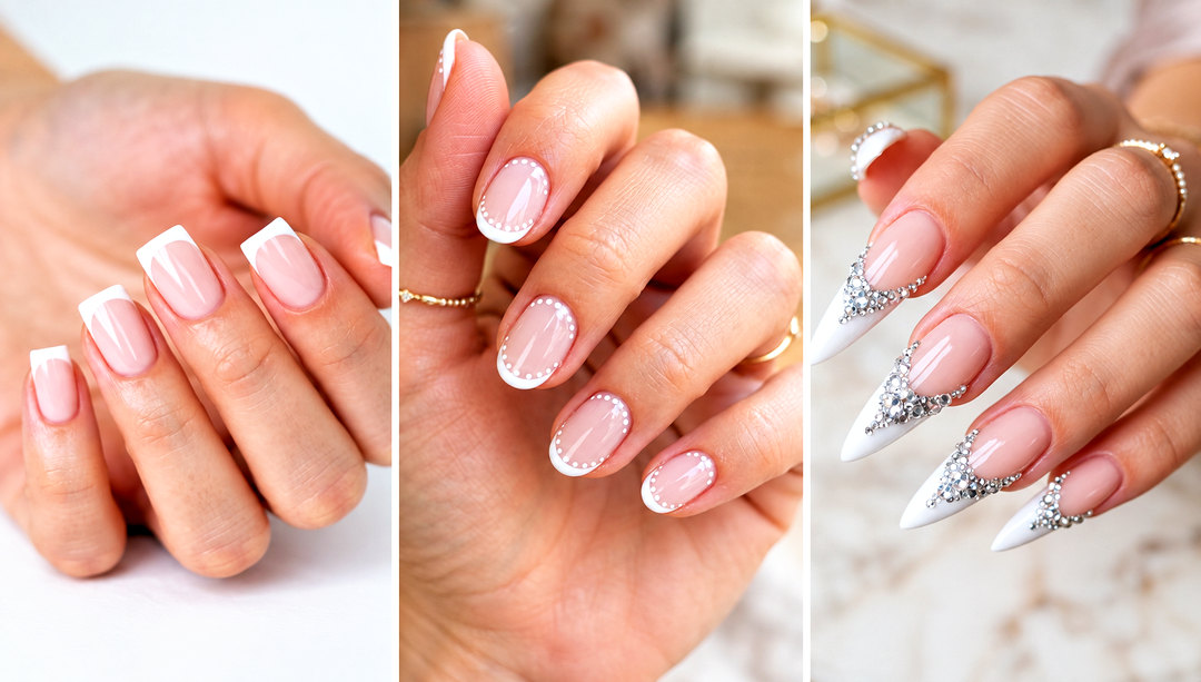 24 white French nails idea