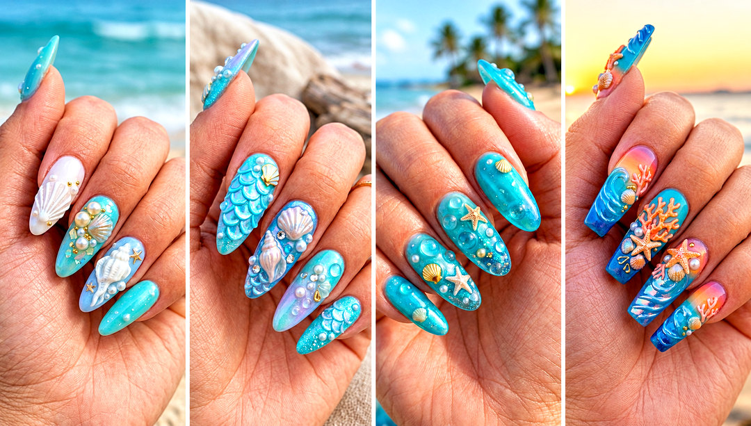 20 3D Ocean Nails Idea Picks for a Dreamy Beach Vacation