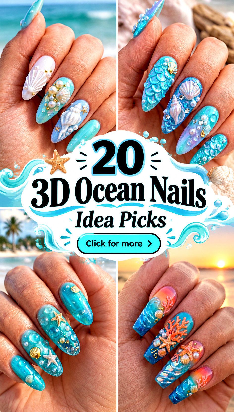 20 3D Ocean Nails Idea Picks for a Dreamy Beach Vacation - 20 3D Ocean Nails Idea Picks for a Dreamy Beach Vacation
