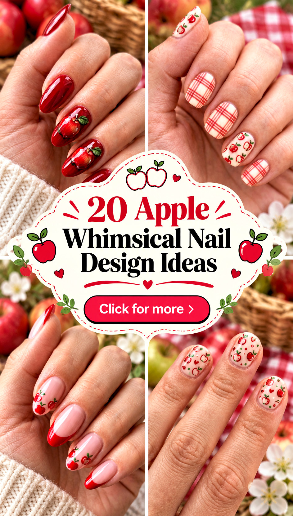 20 Apple Whimsical Nail Design Ideas for a Playful Fall Mani - 20 Apple Whimsical Nail Design Ideas for a Playful Fall Mani