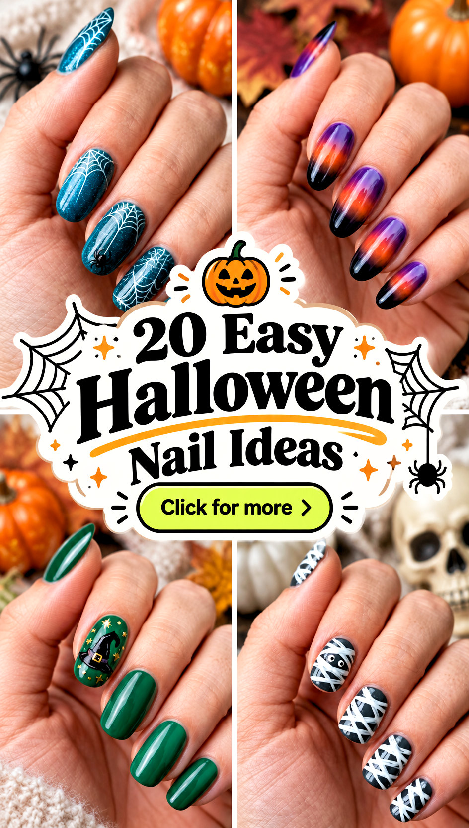 20 Easy Halloween Nail Ideas for Cute Spooky Beginner Looks - 20 Easy Halloween Nail Ideas for Cute, Spooky Beginner Looks