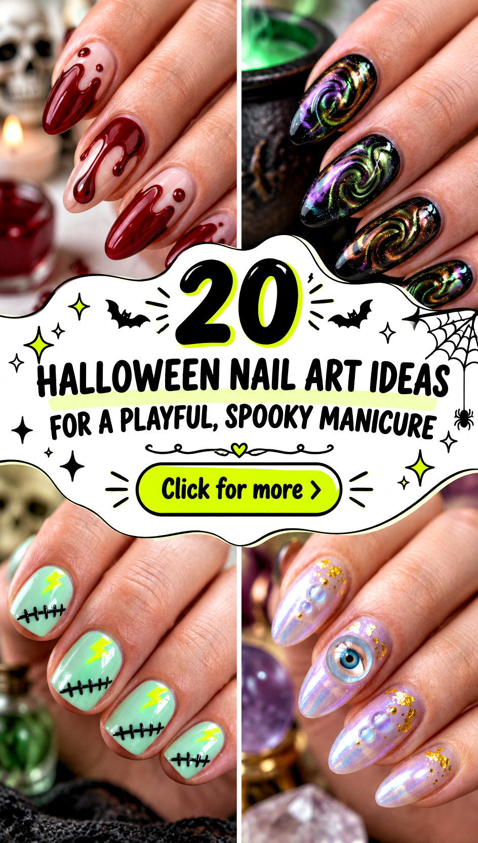 20 Halloween Nail Art Ideas for a Playful Spooky Manicure - 20 Halloween Nail Art Ideas for a Playful, Spooky Manicure